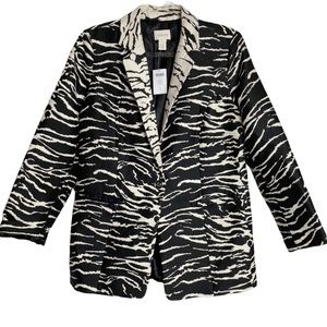 Chico's Statement Blazer Jacket Zebra Animal Print NWT